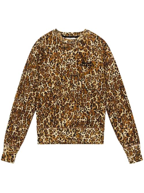 Brown cotton all-over leopard top ISABEL MARANT | SW0054FAB4M01I99LE